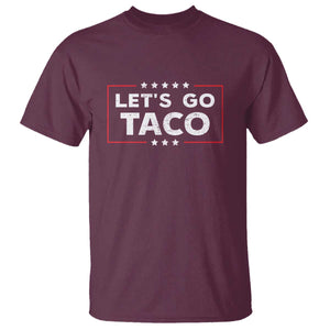 Funny Let's Go Taco T Shirt Vintage Star Stripes TS11 Maroon Print Your Wear