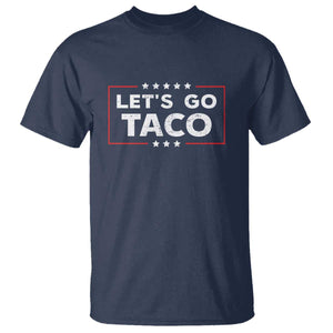 Funny Let's Go Taco T Shirt Vintage Star Stripes TS11 Navy Print Your Wear