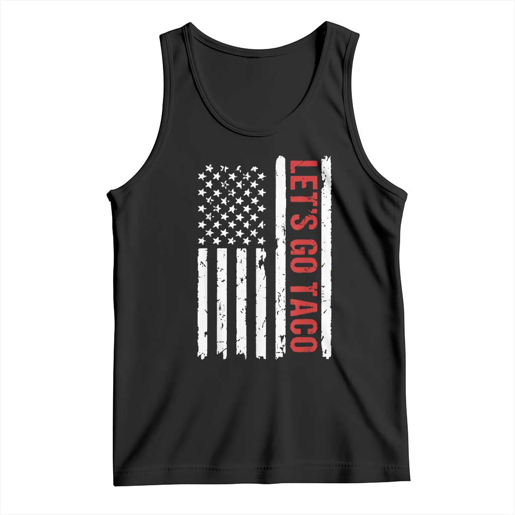 Funny Let's Go Taco Tank Top Stars and Stripes Political Satire TS02 Black Print Your Wear