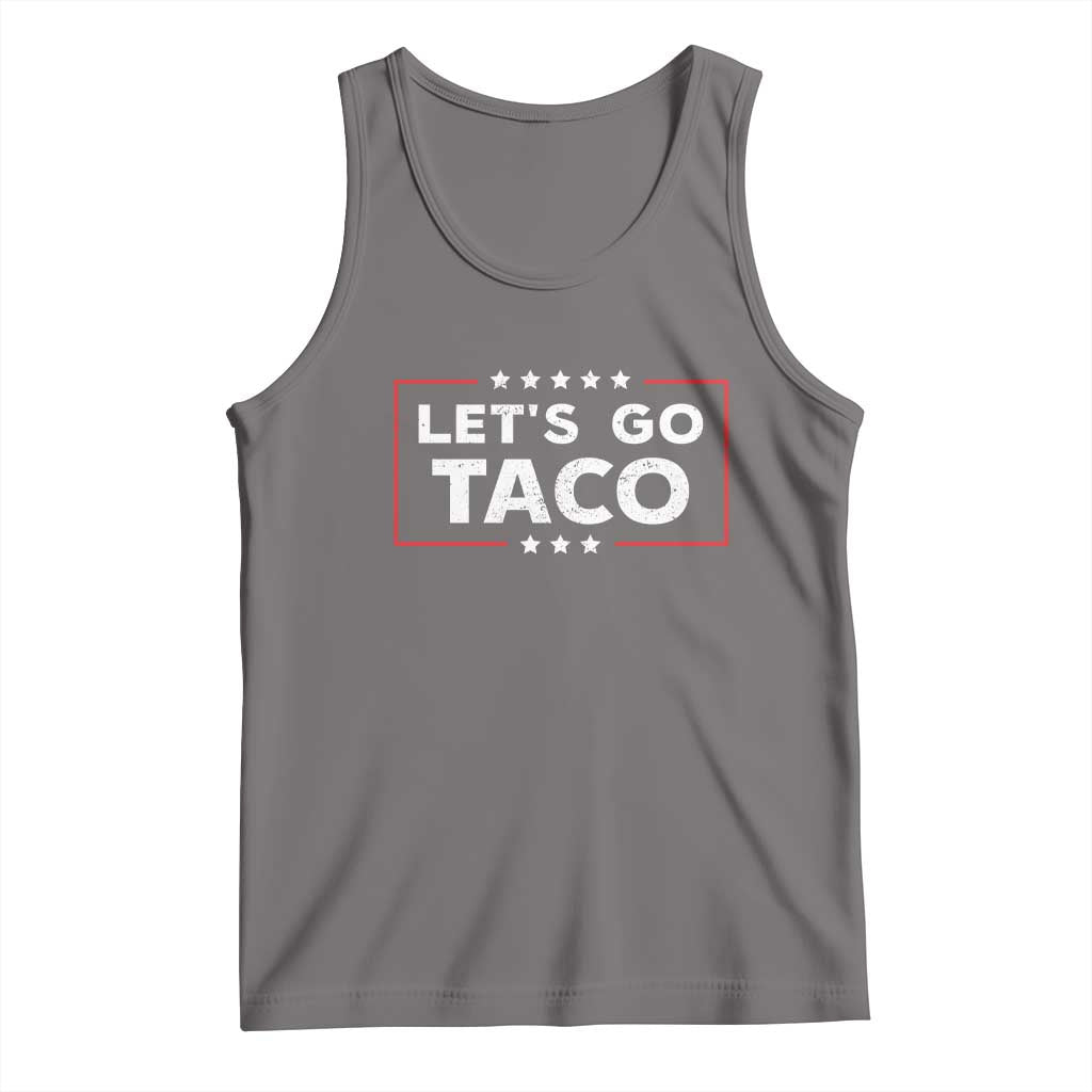 Funny Let's Go Taco Tank Top Vintage Star Stripes TS11 Deep Heather Print Your Wear