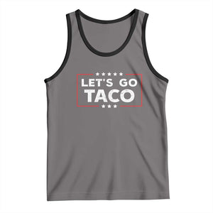 Funny Let's Go Taco Tank Top Vintage Star Stripes TS11 Deep Heather Black Print Your Wear