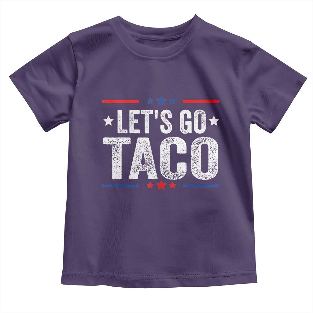 Funny Lets Go Taco Toddler T Shirt Trump Always Chickens Out Humor American Flag TS02 Purple Print Your Wear