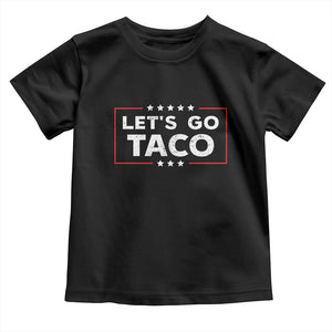Funny Let's Go Taco Toddler T Shirt Vintage Star Stripes TS11 Black Print Your Wear