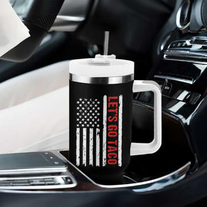 Funny Let's Go Taco Tumbler With Handle Stars and Stripes Political Satire TS02 Print Your Wear