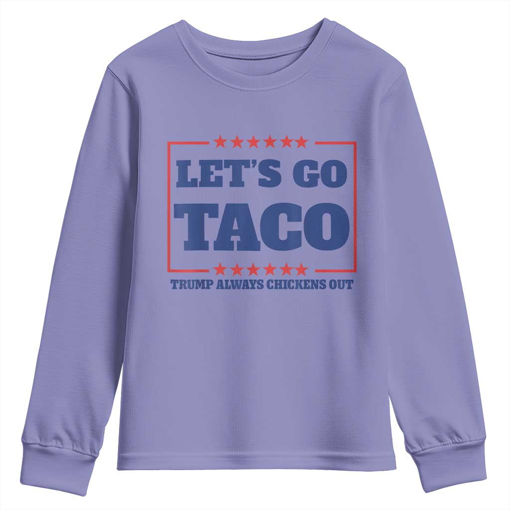 Funny Let's Go Taco Youth Sweatshirt Tacos for President Humor TS02 Violet Print Your Wear