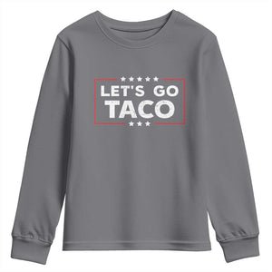 Funny Let's Go Taco Youth Sweatshirt Vintage Star Stripes TS11 Charcoal Print Your Wear