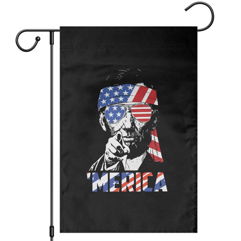 Funny Lincoln 4th Of July Merica Garden Flag Abe American Flag TS10 Black Print Your Wear