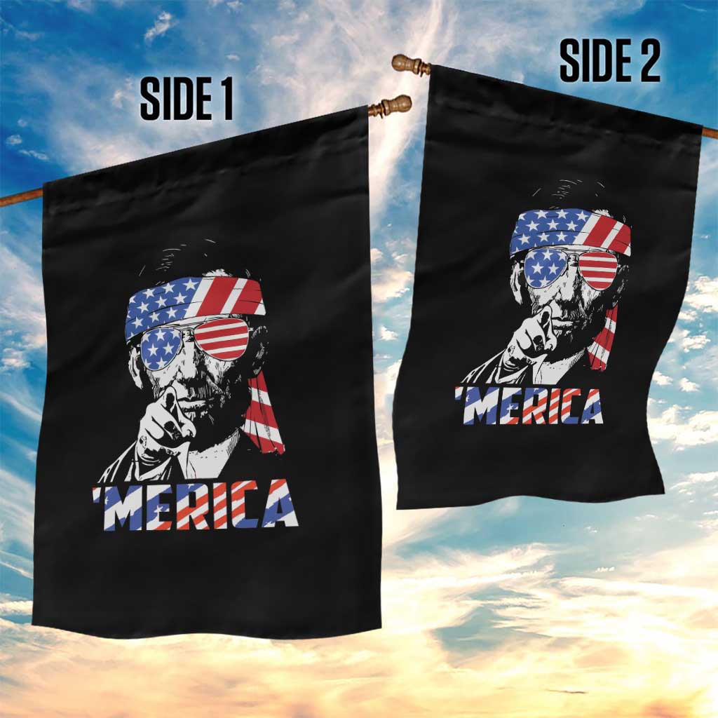 Funny Lincoln 4th Of July Merica Garden Flag Abe American Flag TS10 Print Your Wear