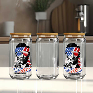 Funny Lincoln 4th Of July Merica Glass Can Abe American Flag TS10 Print Your Wear