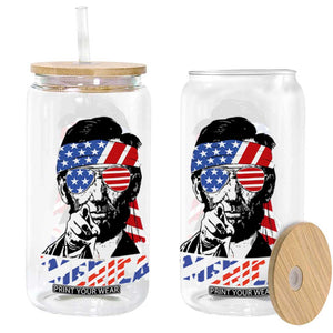 Funny Lincoln 4th Of July Merica Glass Can Abe American Flag TS10 Black Print Your Wear