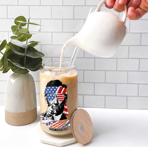 Funny Lincoln 4th Of July Merica Glass Can Abe American Flag TS10 Print Your Wear