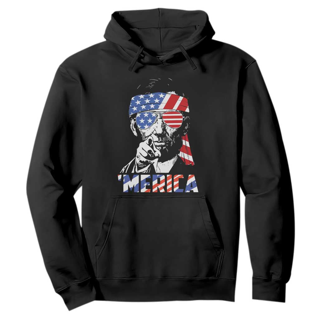 Funny Lincoln 4th Of July Merica Hoodie Abe American Flag TS10 Black Print Your Wear