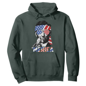 Funny Lincoln 4th Of July Merica Hoodie Abe American Flag TS10 Dark Forest Green Print Your Wear