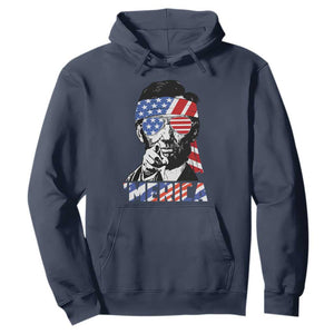 Funny Lincoln 4th Of July Merica Hoodie Abe American Flag TS10 Navy Print Your Wear