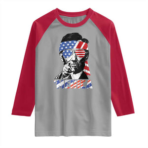 Funny Lincoln 4th Of July Merica Raglan Shirt Abe American Flag TS10 Sport Gray Red Print Your Wear
