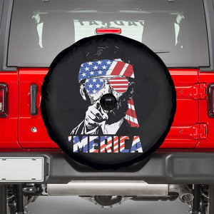 Funny Lincoln 4th Of July Merica Spare Tire Cover Abe American Flag TS10 Black Print Your Wear