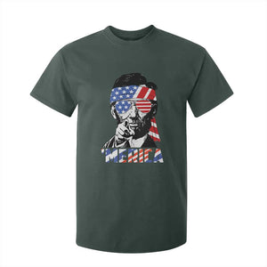 Funny Lincoln 4th Of July Merica T Shirt For Kid Abe American Flag TS10 Dark Forest Green Print Your Wear