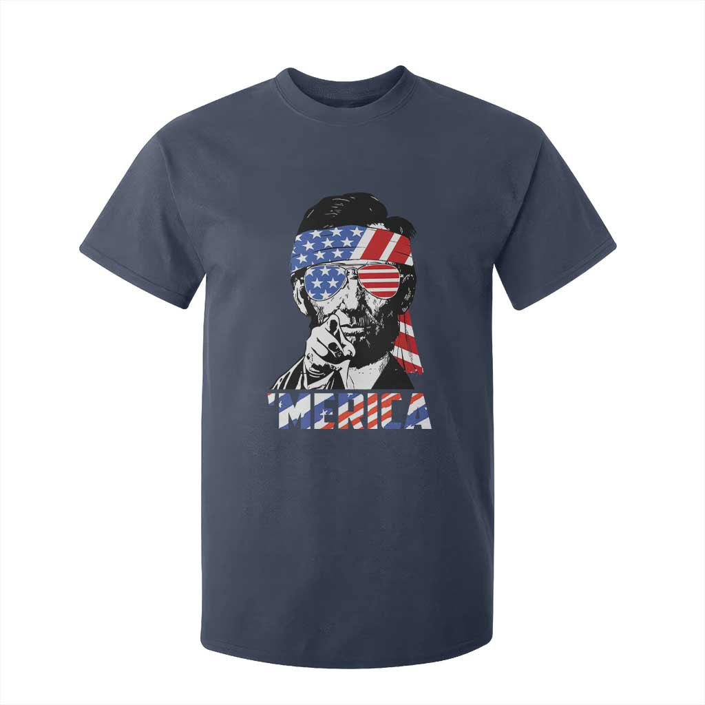 Funny Lincoln 4th Of July Merica T Shirt For Kid Abe American Flag TS10 Navy Print Your Wear