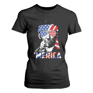 Funny Lincoln 4th Of July Merica T Shirt For Women Abe American Flag TS10 Black Print Your Wear