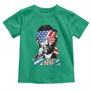 Funny Lincoln 4th Of July Merica Toddler T Shirt Abe American Flag TS10 Irish Green Print Your Wear