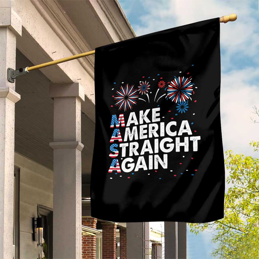 Funny MASA Make America Straight Again Garden Flag 4th of July Fireworks American Flag USA Party TS02 Print Your Wear