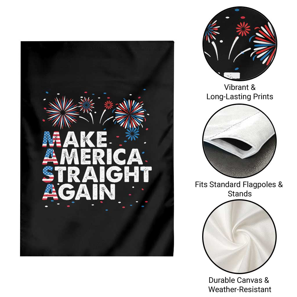 Funny MASA Make America Straight Again Garden Flag 4th of July Fireworks American Flag USA Party TS02 Print Your Wear
