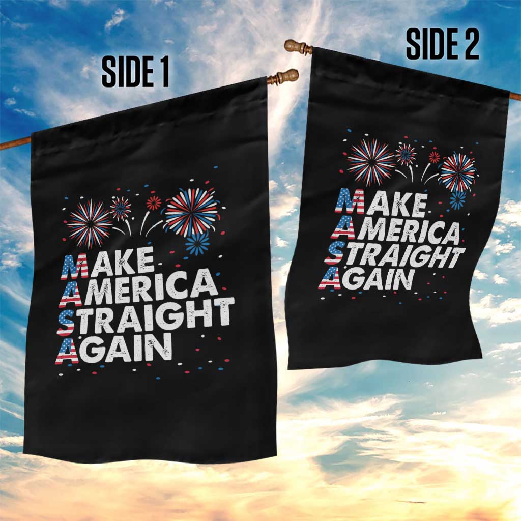 Funny MASA Make America Straight Again Garden Flag 4th of July Fireworks American Flag USA Party TS02 Print Your Wear