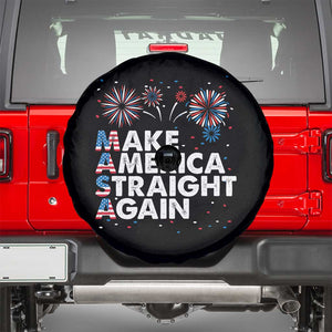 Funny MASA Make America Straight Again Spare Tire Cover 4th of July Fireworks American Flag USA Party TS02 Black Print Your Wear
