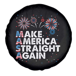 Funny MASA Make America Straight Again Spare Tire Cover 4th of July Fireworks American Flag USA Party TS02 Print Your Wear
