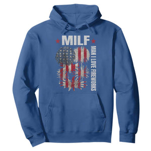 Funny MILF Man I Love Fireworks Hoodie American Patriotic July 4th US Flag TS11 Royal Blue Print Your Wear