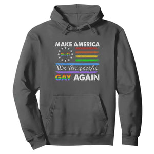 Funny Make America Gay Again 8647 Hoodie Rainbow Betsy Ross Flag TS11 Dark Heather Print Your Wear