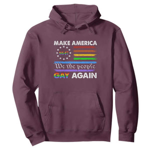 Funny Make America Gay Again 8647 Hoodie Rainbow Betsy Ross Flag TS11 Maroon Print Your Wear