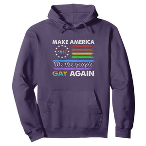 Funny Make America Gay Again 8647 Hoodie Rainbow Betsy Ross Flag TS11 Purple Print Your Wear