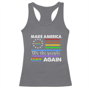 Funny Make America Gay Again 8647 Racerback Tank Top Rainbow Betsy Ross Flag TS11 Charcoal Print Your Wear