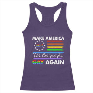 Funny Make America Gay Again 8647 Racerback Tank Top Rainbow Betsy Ross Flag TS11 Purple Print Your Wear