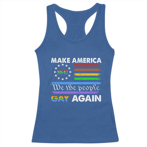 Funny Make America Gay Again 8647 Racerback Tank Top Rainbow Betsy Ross Flag TS11 Royal Blue Print Your Wear