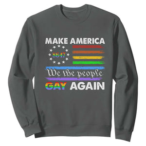 Funny Make America Gay Again 8647 Sweatshirt Rainbow Betsy Ross Flag TS11 Dark Heather Print Your Wear