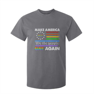 Funny Make America Gay Again 8647 T Shirt For Kid Rainbow Betsy Ross Flag TS11 Charcoal Print Your Wear