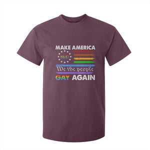 Funny Make America Gay Again 8647 T Shirt For Kid Rainbow Betsy Ross Flag TS11 Maroon Print Your Wear