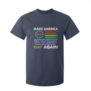 Funny Make America Gay Again 8647 T Shirt For Kid Rainbow Betsy Ross Flag TS11 Navy Print Your Wear