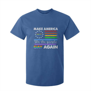 Funny Make America Gay Again 8647 T Shirt For Kid Rainbow Betsy Ross Flag TS11 Royal Blue Print Your Wear