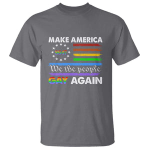 Funny Make America Gay Again 8647 T Shirt Rainbow Betsy Ross Flag TS11 Charcoal Print Your Wear