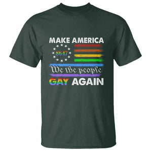 Funny Make America Gay Again 8647 T Shirt Rainbow Betsy Ross Flag TS11 Dark Forest Green Print Your Wear