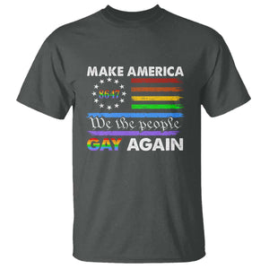 Funny Make America Gay Again 8647 T Shirt Rainbow Betsy Ross Flag TS11 Dark Heather Print Your Wear