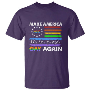 Funny Make America Gay Again 8647 T Shirt Rainbow Betsy Ross Flag TS11 Purple Print Your Wear