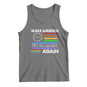 Funny Make America Gay Again 8647 Tank Top Rainbow Betsy Ross Flag TS11 Black Heather Print Your Wear