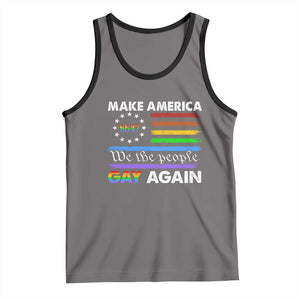 Funny Make America Gay Again 8647 Tank Top Rainbow Betsy Ross Flag TS11 Deep Heather Black Print Your Wear