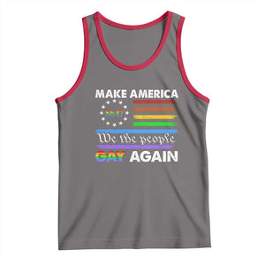Funny Make America Gay Again 8647 Tank Top Rainbow Betsy Ross Flag TS11 Deep Heather Red Print Your Wear