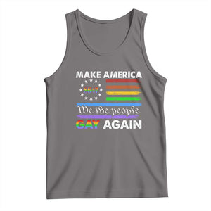 Funny Make America Gay Again 8647 Tank Top Rainbow Betsy Ross Flag TS11 Deep Heather Print Your Wear