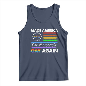 Funny Make America Gay Again 8647 Tank Top Rainbow Betsy Ross Flag TS11 Navy Print Your Wear